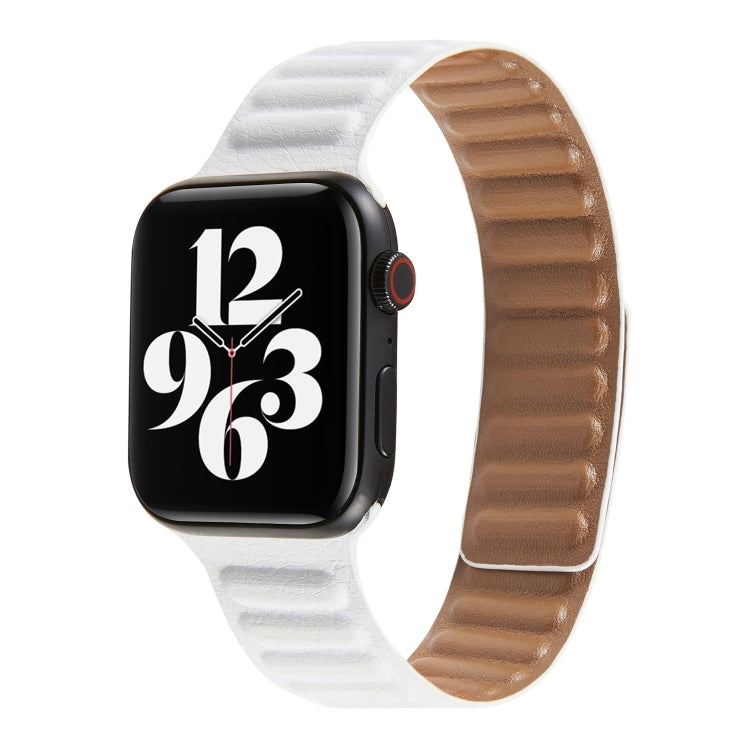 Frerndorf | Loop Leder Uhrenarmband für Apple Watch Series 7 41mm / 6 & SE & 5 & 4 40mm / 3 & 2 & 1 38mm(Weiß)