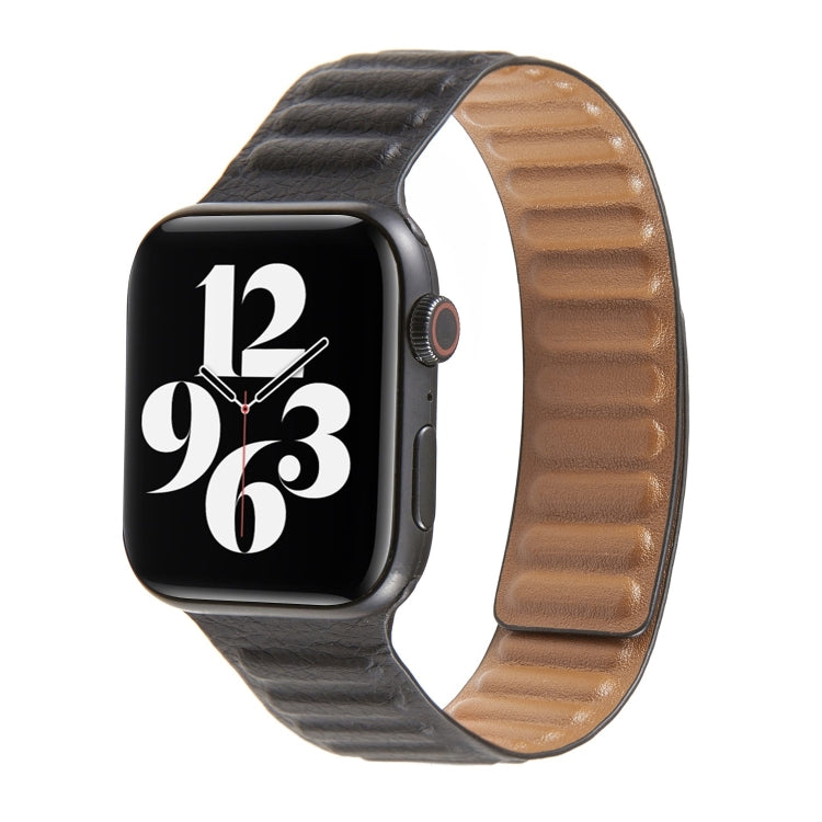 Frerndorf | Loop Lederuhrband für Apple Watch Series 7 41mm / 6 & SE & 5 & 4 40mm / 3 & 2 & 1 38mm (Schwarz)