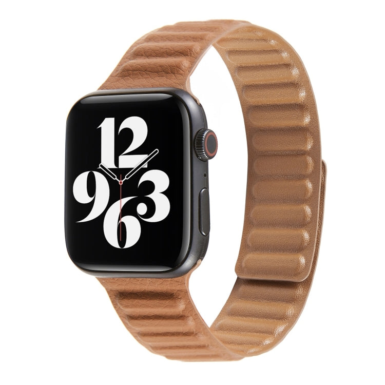 Frerndorf | Loop-Leder-Uhrenarmband für Apple Watch Series 7 41mm / 6 & SE & 5 & 4 40mm / 3 & 2 & 1 38mm (Braun)