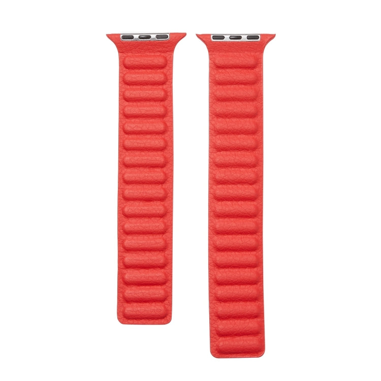 Frerndorf | Loop Leder Uhrenband für Apple Watch Series 7 41mm / 6 & SE & 5 & 4 40mm / 3 & 2 & 1 38mm (Rot)