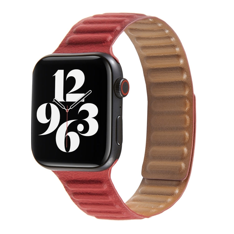 Frerndorf | Loop Lederuhrband für Apple Watch Series 7 41mm / 6 & SE & 5 & 4 40mm / 3 & 2 & 1 38mm (Weinrot)