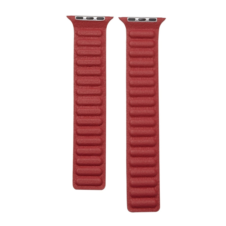 Frerndorf | Loop Lederuhrband für Apple Watch Series 7 41mm / 6 & SE & 5 & 4 40mm / 3 & 2 & 1 38mm (Weinrot)