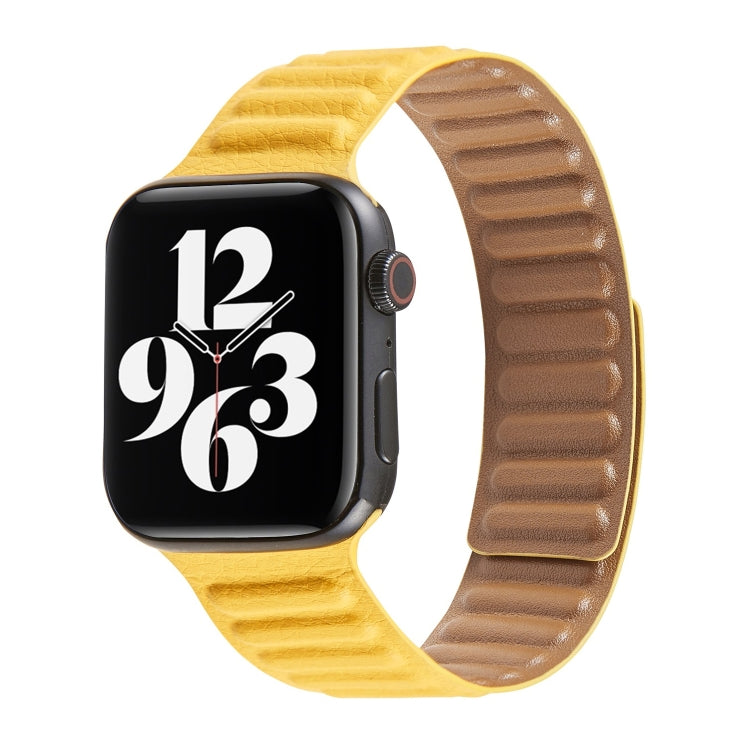 Frerndorf | Loop Leder Uhrband für Apple Watch Series 7 41mm / 6 & SE & 5 & 4 40mm / 3 & 2 & 1 38mm (Gelb)