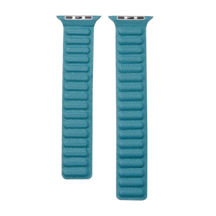 Frerndorf | Loop Leder Uhr Band für Apple Watch Series 7 45mm / 6 & SE & 5 & 4 44mm / 3 & 2 & 1 42mm (Pfauengrün)