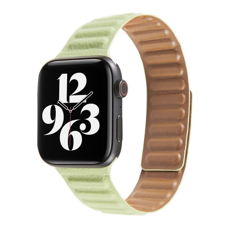 Frerndorf | Loop Leder Armband Für Apple Watch Series 7 45mm / 6 & SE & 5 & 4 44mm / 3 & 2 & 1 42mm (Grassgrün)