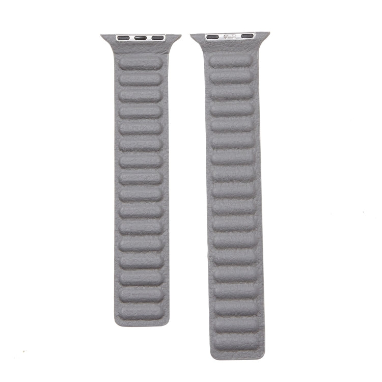 Frerndorf | Loop Lederuhrarmband für Apple Watch Series 7 45mm / 6 & SE & 5 & 4 44mm / 3 & 2 & 1 42mm(Grau)