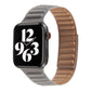 Frerndorf | Loop Lederuhrarmband für Apple Watch Series 7 45mm / 6 & SE & 5 & 4 44mm / 3 & 2 & 1 42mm(Grau)