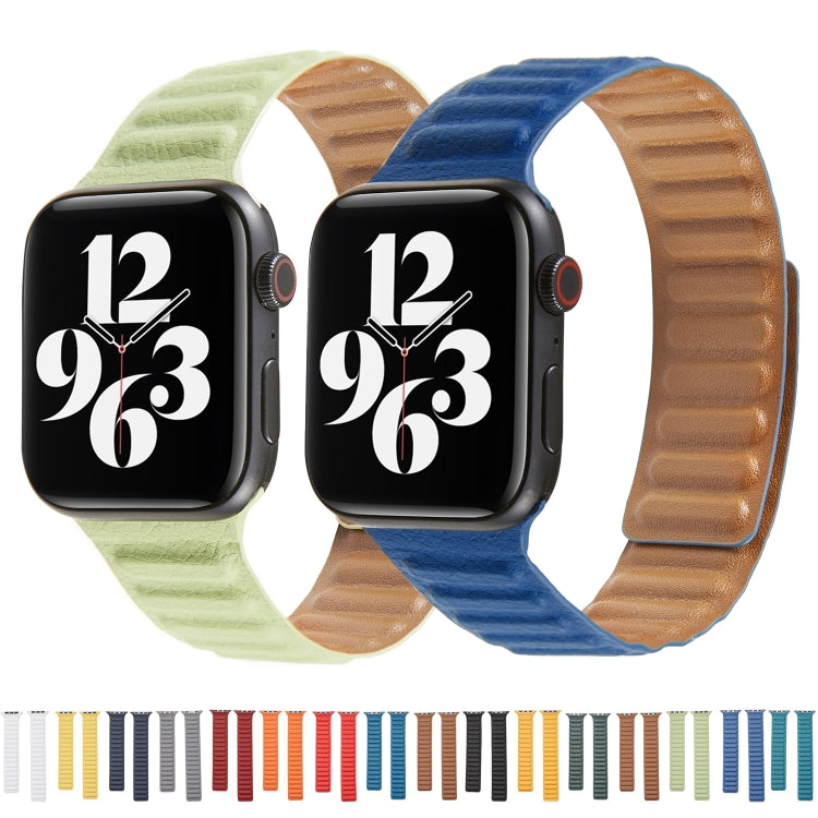 Frerndorf | Loop Leder Armband Für Apple Watch Series 7 45mm / 6 & SE & 5 & 4 44mm / 3 & 2 & 1 42mm (Grassgrün)