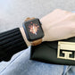 Frendorf | Verrücktes Pferde-Textur + Flache Textilleder-Uhrenarmband für Apple Watch Series 9&8&7 41mm / SE 3&SE 2&6&SE&5&4 40mm / 3&2&1 38mm (Hellbraun)