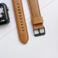 Frendorf | Verrücktes Pferde-Textur + Flache Textilleder-Uhrenarmband für Apple Watch Series 9&8&7 41mm / SE 3&SE 2&6&SE&5&4 40mm / 3&2&1 38mm (Hellbraun)