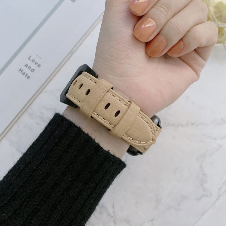 Frendorf | Big Head Schnallen Leder Uhrenarmband Für Apple Watch Ultra 49mm&Watch Ultra 2 49mm / Series 9&8&7 45mm / SE 3&SE 2&6&SE&5&4 44mm / 3&2&1 42mm (Blau)