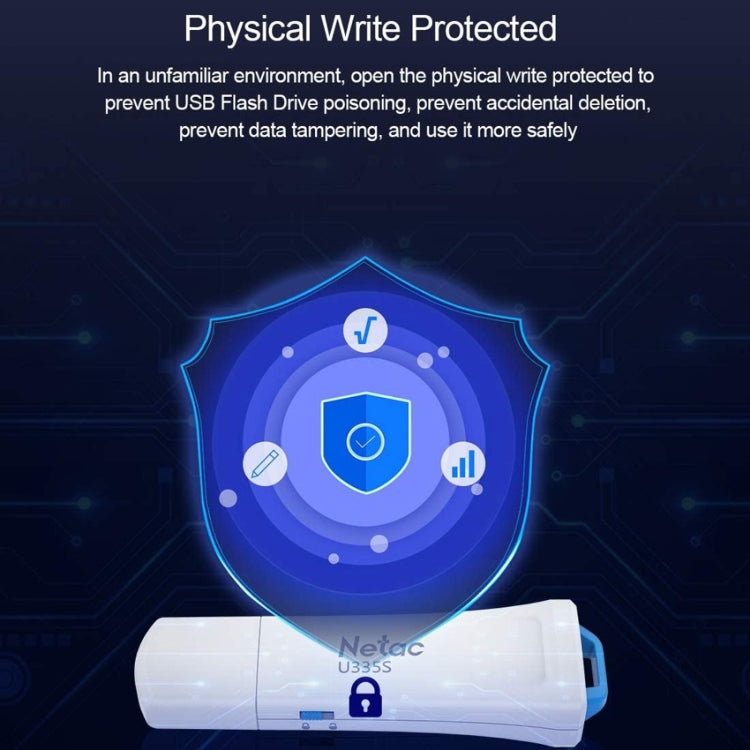 Frendorf | Netac U335S USB 3.0 Hochgeschwindigkeit Antivirus Schreibschutz USB-Flash-Laufwerke U-Disk, Kapazität:128GB