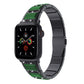 Frerndorf | XingYao Serie Zweifarbige Stahl-Armband Für Apple Watch Serie 9&8&7 41mm / SE 3&SE 2&6&SE&5&4 40mm / 3&2&1 38mm (Schwarz+Grün)