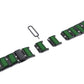 Frerndorf | XingYao Serie Zweifarbige Stahl-Armband Für Apple Watch Serie 9&8&7 41mm / SE 3&SE 2&6&SE&5&4 40mm / 3&2&1 38mm (Schwarz+Grün)