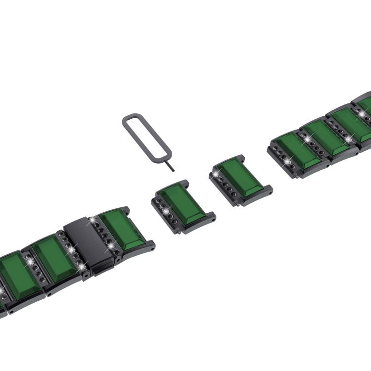 Frerndorf | XingYao Serie Zweifarbige Stahl-Armband Für Apple Watch Serie 9&8&7 41mm / SE 3&SE 2&6&SE&5&4 40mm / 3&2&1 38mm (Schwarz+Grün)