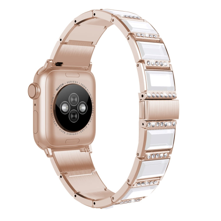 Frerndorf | XingYao Serie Zweifarbige Stahl Armband Für Apple Watch Serie 9&8&7 41mm / SE 3&SE 2&6&SE&5&4 40mm / 3&2&1 38mm(Gold+Weiß)