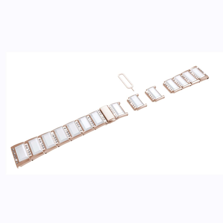 Frerndorf | XingYao Serie Zweifarbige Stahl Armband Für Apple Watch Serie 9&8&7 41mm / SE 3&SE 2&6&SE&5&4 40mm / 3&2&1 38mm(Gold+Weiß)