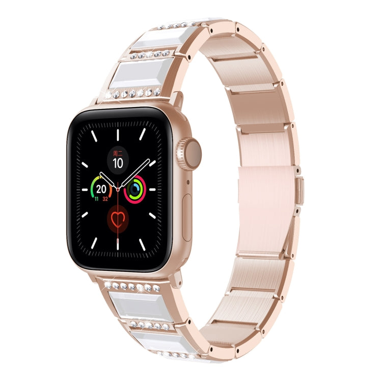 Frerndorf | XingYao Serie Zweifarbige Stahl Armband Für Apple Watch Serie 9&8&7 41mm / SE 3&SE 2&6&SE&5&4 40mm / 3&2&1 38mm(Gold+Weiß)