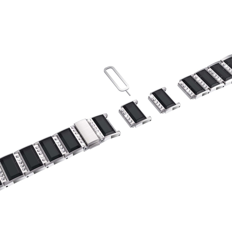 Frerndorf | XingYao Serie Zweifarbiges Edelstahlarmband Für Apple Watch Serie 9&8&7 41mm / SE 3&SE 2&6&SE&5&4 40mm / 3&2&1 38mm (Silber+Schwarz)