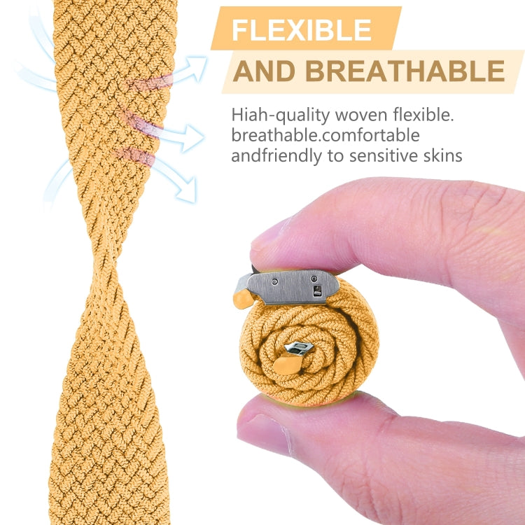 Frendorf | Geflochtenes + Edelstahl Armband für Apple Watch Serie 7 41mm / 6 & SE & 5 & 4 40mm / 3 & 2 & 1 38mm (Braun Gelb)