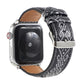 Frerndorf | Marmor Ethnischer Stil Bedrucktes Leder Armband Für Apple Watch Ultra 49mm&Watch Ultra 2 49mm / Series 9&8&7 45mm / SE 3&SE 2&6&SE&5&4 44mm / 3&2&1 42mm (Schwarzes Rautenmuster)