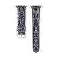 Frerndorf | Marmor Ethnischer Stil Bedrucktes Leder Armband Für Apple Watch Ultra 49mm&Watch Ultra 2 49mm / Series 9&8&7 45mm / SE 3&SE 2&6&SE&5&4 44mm / 3&2&1 42mm (Schwarzes Rautenmuster)