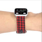 Frerndorf | Gittermuster Runde Schnalle Leder Uhrenarmband Für Apple Watch Series 9&8&7 41mm / SE 3&SE 2&6&SE&5&4 40mm / 3&2&1 38mm (Rot Schwarz)