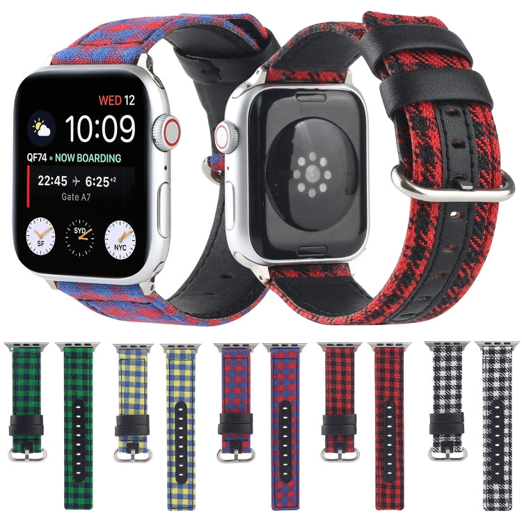Frerndorf | Gittermuster Runde Schnalle Leder Uhrenarmband Für Apple Watch Series 9&8&7 41mm / SE 3&SE 2&6&SE&5&4 40mm / 3&2&1 38mm (Rot Schwarz)