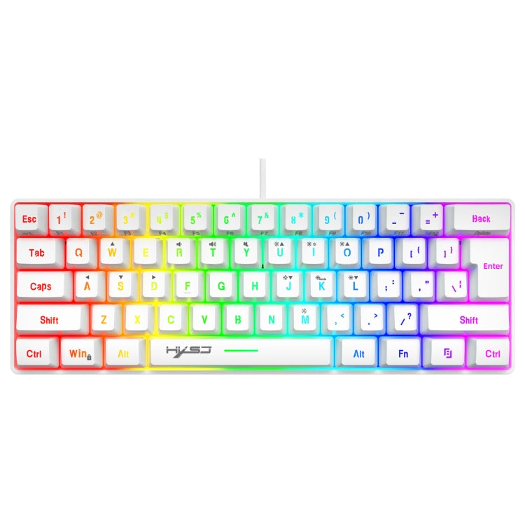 Frendorf | HXSJ V700 61 Tasten RGB-Beleuchtung Gaming Kabelgebundene Tastatur (Weiß)