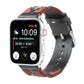 Frerndorf | Gewebtes Kontrast-Leder-Uhrenarmband für Apple Watch Serie 9&8&7 41mm / SE 3&SE 2&6&SE&5&4 40mm / 3&2&1 38mm (Schwarz)
