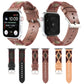 Frerndorf | Gewebtes Kontrast-Leder-Uhrenarmband für Apple Watch Serie 9&8&7 41mm / SE 3&SE 2&6&SE&5&4 40mm / 3&2&1 38mm (Schwarz)