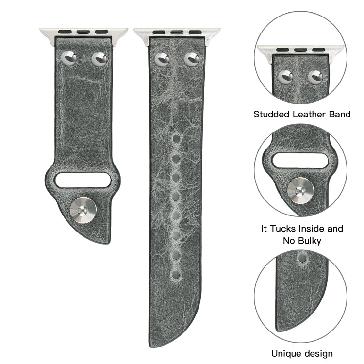 Frerndorf | Leder Messer Uhr Band für Apple Watch Ultra 49mm&Watch Ultra 2 49mm / Series 9&8&7 45mm / SE 3&SE 2&6&SE&5&4 44mm / 3&2&1 42mm(Grau)