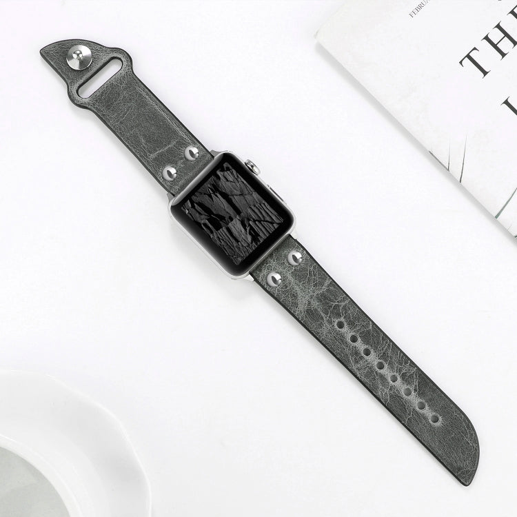 Frerndorf | Leder Messer Uhr Band für Apple Watch Ultra 49mm&Watch Ultra 2 49mm / Series 9&8&7 45mm / SE 3&SE 2&6&SE&5&4 44mm / 3&2&1 42mm(Grau)
