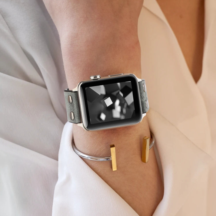 Frerndorf | Leder Messer Uhr Band für Apple Watch Ultra 49mm&Watch Ultra 2 49mm / Series 9&8&7 45mm / SE 3&SE 2&6&SE&5&4 44mm / 3&2&1 42mm(Grau)