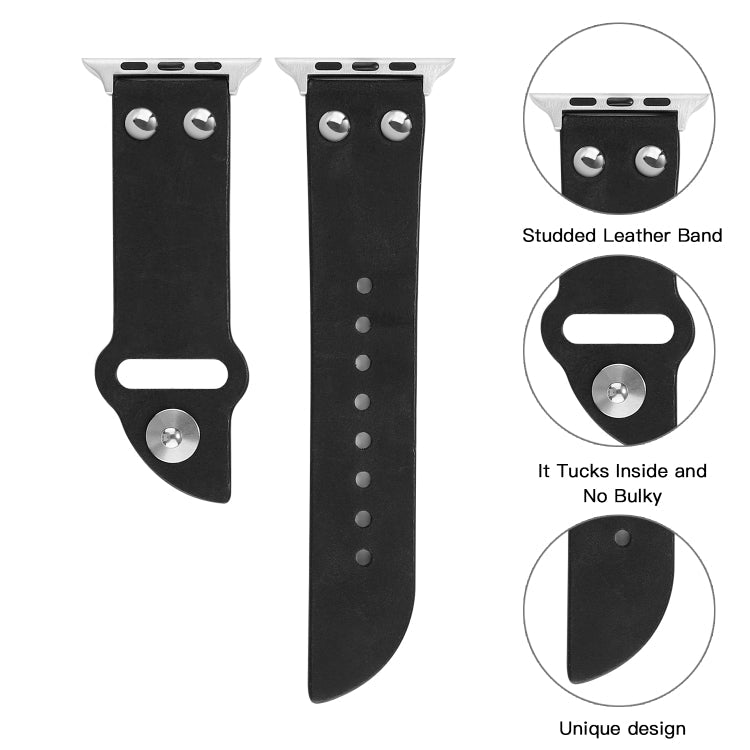 Frerndorf | Leder Messer Uhr Band Für Apple Watch Ultra 49mm&Watch Ultra 2 49mm / Series 9&8&7 45mm / SE 3&SE 2&6&SE&5&4 44mm / 3&2&1 42mm(Schwarz)