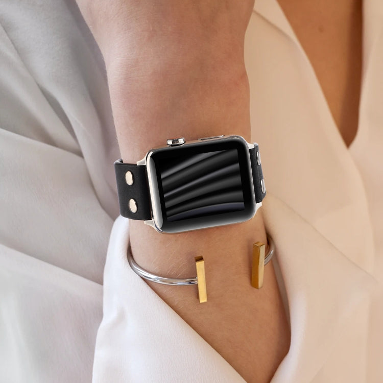 Frerndorf | Leder Messer Uhr Band Für Apple Watch Ultra 49mm&Watch Ultra 2 49mm / Series 9&8&7 45mm / SE 3&SE 2&6&SE&5&4 44mm / 3&2&1 42mm(Schwarz)
