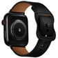 Frendorf | Doppeltes Loch Lederuhrband für Apple Watch Series 7 41mm / 6 & SE & 5 & 4 40mm / 3 & 2 & 1 38mm (Schwarz)