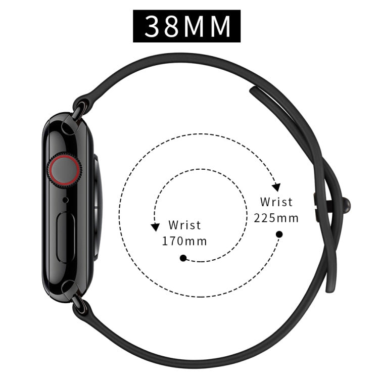 Frendorf | Doppeltes Loch Lederuhrband für Apple Watch Series 7 41mm / 6 & SE & 5 & 4 40mm / 3 & 2 & 1 38mm (Schwarz)