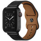 Frendorf | Doppeltes Loch Lederuhrband für Apple Watch Series 7 41mm / 6 & SE & 5 & 4 40mm / 3 & 2 & 1 38mm (Schwarz)