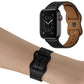 Frendorf | Doppeltes Loch Lederuhrband für Apple Watch Series 7 41mm / 6 & SE & 5 & 4 40mm / 3 & 2 & 1 38mm (Schwarz)