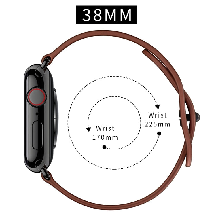 Frendorf | Doppel-Loch-Lederuhrband für Apple Watch Serie 9&8&7 41mm / SE 3&SE 2&6&SE&5&4 40mm / 3&2&1 38mm (Rotbraun Crazy Horse)