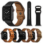 Frendorf | Doppeltes Loch Lederuhrband für Apple Watch Series 7 41mm / 6 & SE & 5 & 4 40mm / 3 & 2 & 1 38mm (Schwarz)