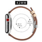 Frerndorf | Echtes Leder + Schmetterling Silber Schnalle Uhr Band für Apple Watch Series 7 45mm / 6 & SE & 5 & 4 44mm / 3 & 2 & 1 42mm (Aprikose)