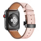 Frerndorf | Echtes Leder + Schmetterlingsschwarze Schnalle Uhrband für Apple Watch Series 9&8&7 41mm / SE 3&SE 2&6&SE&5&4 40mm / 3&2&1 38mm (Pink)