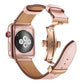 Frerndorf | Echtes Leder + Schmetterling Roségold Schnalle Uhrband für Apple Watch Series 9&8&7 41mm / SE 3&SE 2&6&SE&5&4 40mm / 3&2&1 38mm (Pink)