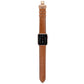 Frerndorf | Echtes Leder + Schmetterling Roségold Schnalle Uhrband für Apple Watch Series 9&8&7 41mm / SE 3&SE 2&6&SE&5&4 40mm / 3&2&1 38mm (Braun)