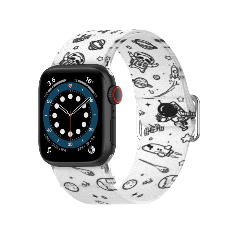 Frendorf | Verstellbares elastisches Druck-Uhrenarmband für Apple Watch Series 9&8&7 41mm / SE 3&SE 2&6&SE&5&4 40mm / 3&2&1 38mm (Universum)