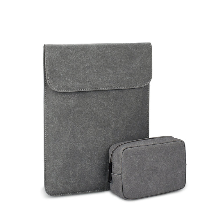 Frendorf | PU02 Ultra-dünne Notebook Liner Tasche mit kleiner Tasche, Größe: 13,3 Zoll (Dunkelgrau)
