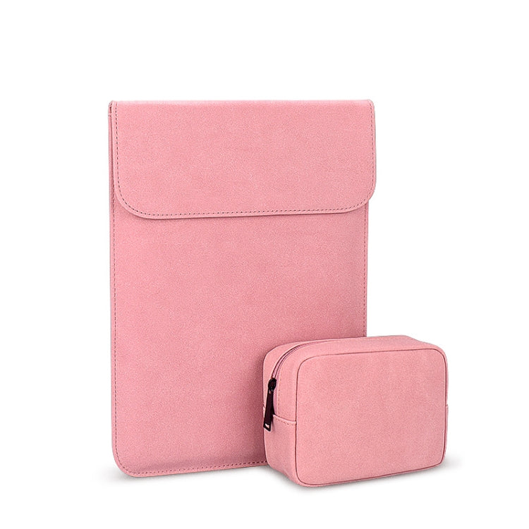 Frendorf | PU02 Ultra-dünne Notebook-Liner-Tasche mit kleiner Tasche, Größe: 14,1-15,4 Zoll (Rosa)