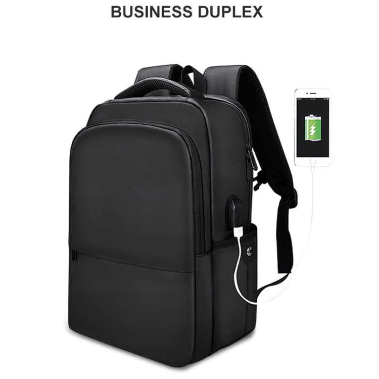 Frendorf | SJ01 Business Casual Computer Rucksack mit USB-Ladeanschluss, Größe: 13-15 Zoll Universell (Schwarz)
